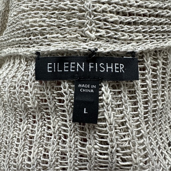 Eileen Fisher Open Cardigan Peplum Hem Ivory SZ Large Quiet Luxury Old Money - Picture 2 of 9